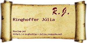 Ringhoffer Júlia névjegykártya